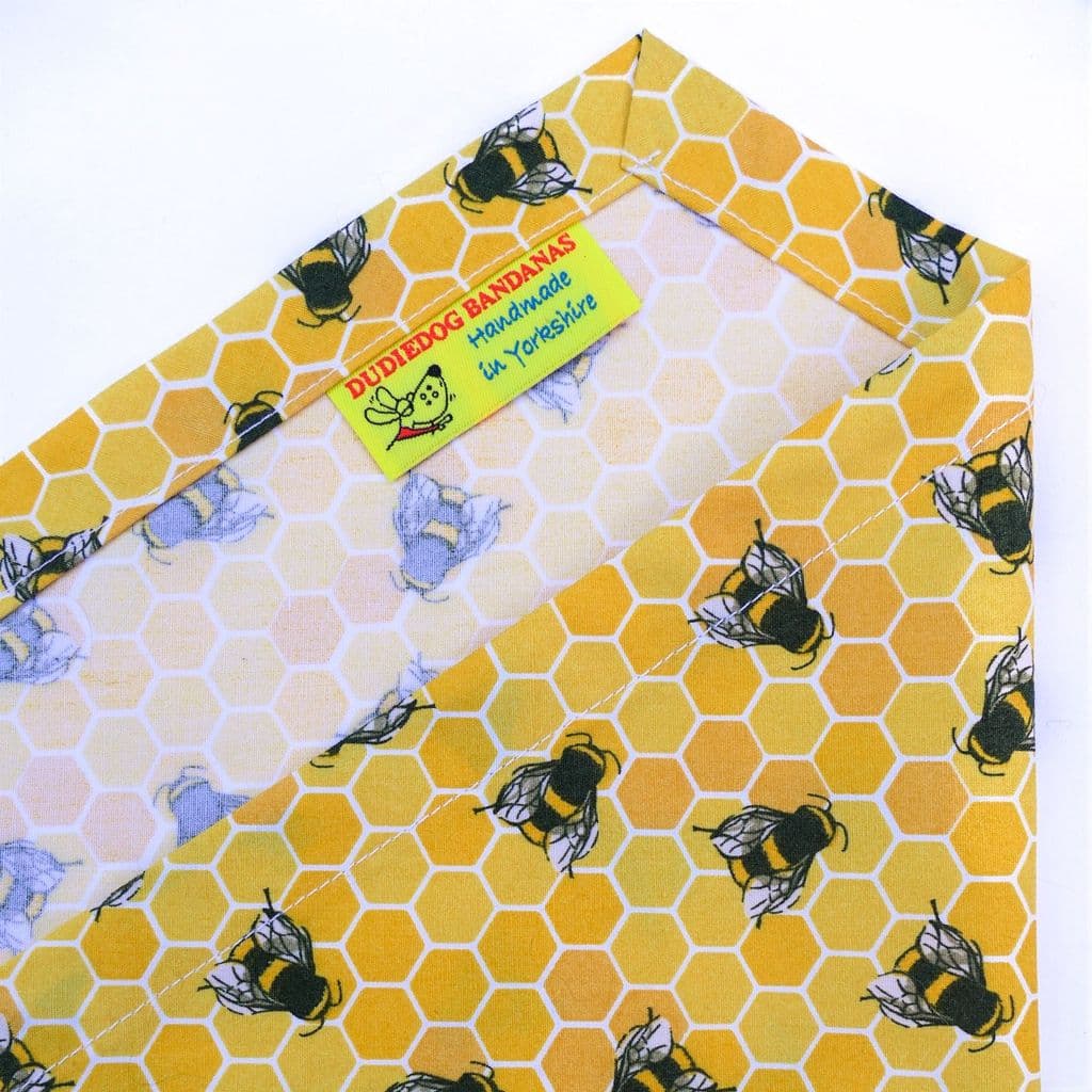 Honey Bee Handmade chien bandana taille unique jaune bleu rose vert col lacet 